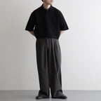 TRIPLE PLEATED EASY TROUSERS #CHARCOAL [A26A16PT02C]