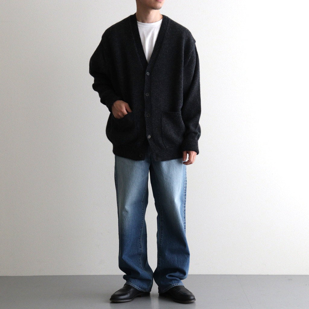 BABY ALPACA KURUMI TENJIKU V CARDIGAN #CHARCOAL [BN-25FM-059]