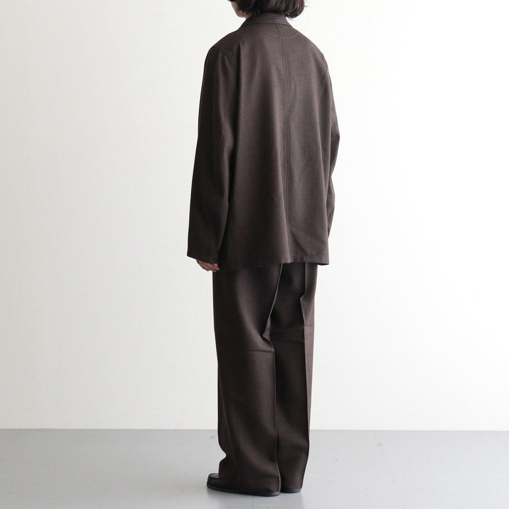 SINGLE PLEAT WIDE TROUSERS #BROWN BIRD’S-EYE [M26C10PT02C]