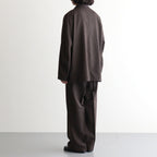 SINGLE PLEAT WIDE TROUSERS #BROWN BIRD’S-EYE [M26C10PT02C]