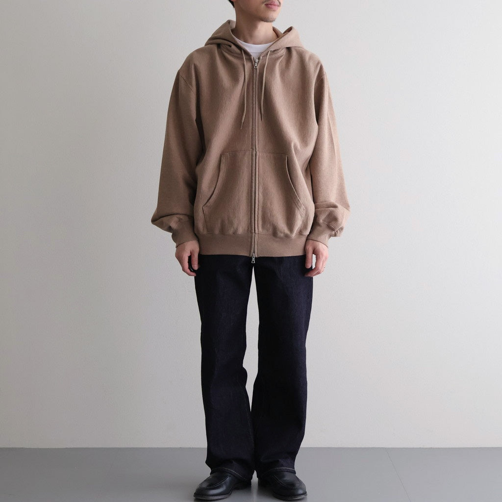 Thin-Sweat Hoodie Zip #HeatherBeige [bROOTS25S24S26] - Diffusion