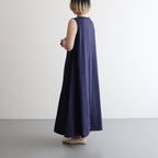 Cotton Jersey Sleeveless Flared Dress #Navy [N25SF060]