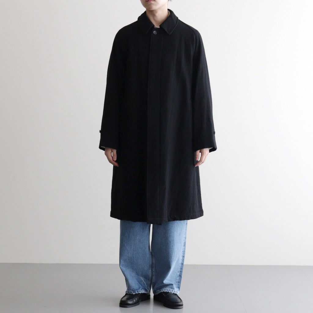 Classic Wool Balmacaan Coat #BlackNavy [BHS25F009]