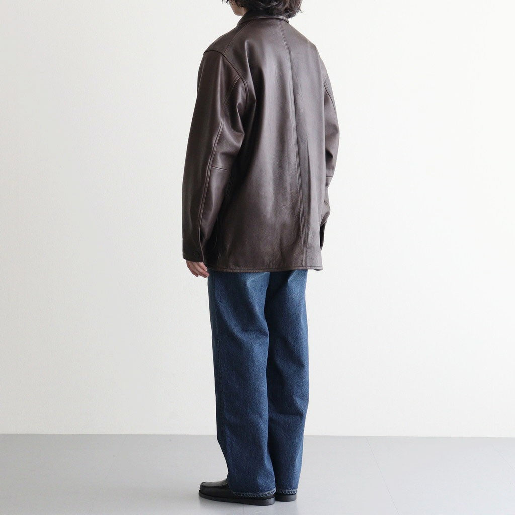 Steer Leather Coverall #DarkBrown [BHS25F002F26]