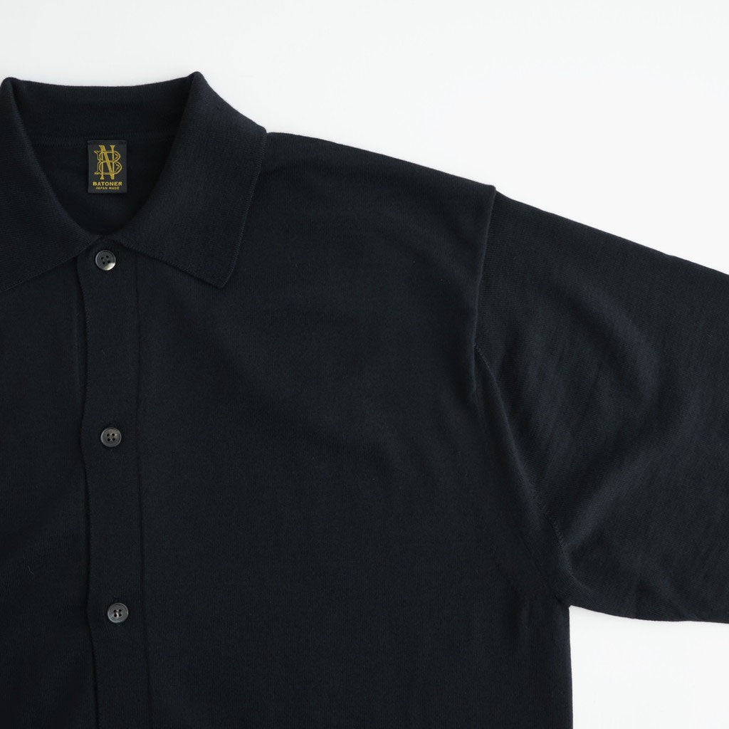 BABY WOOL POLO CARDIGAN #BLACK [BN-26FM-040]