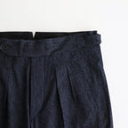 DOUBLE-PLEATED SMARTY TROUSER #INDIGO DENIM [251OJ-PT02]