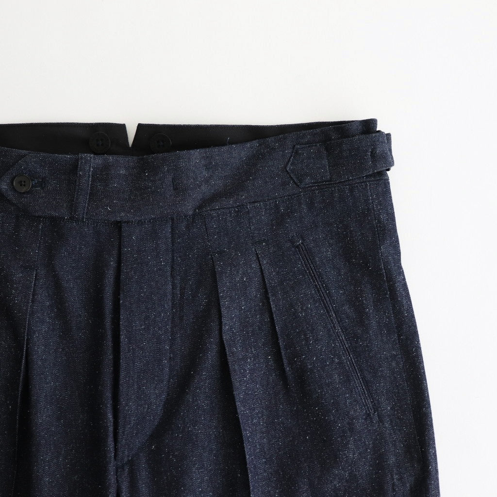 DOUBLE-PLEATED SMARTY TROUSER #INDIGO DENIM [251OJ-PT02]
