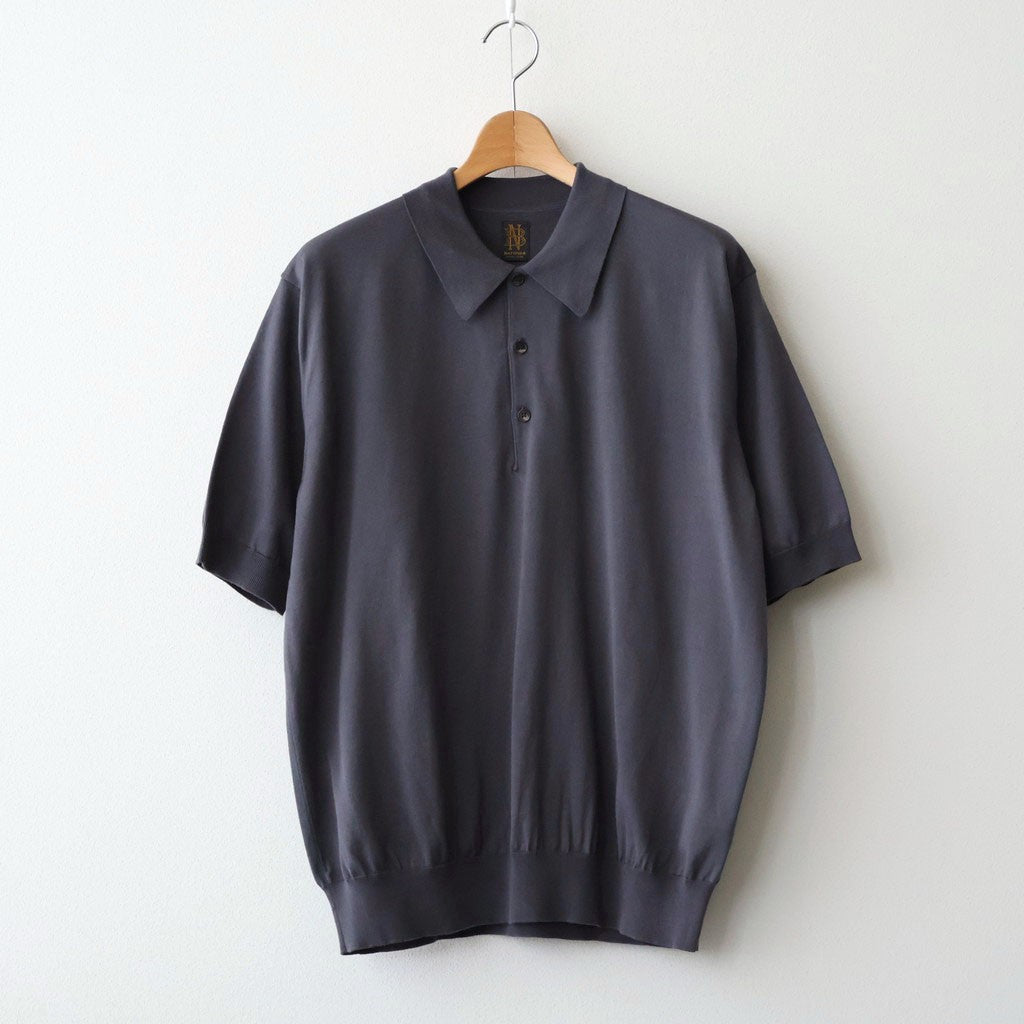 CARIBBEAN SEAISLAND COTTON POLO SHORT SLEEVE #NAVY [BN-26SM-064