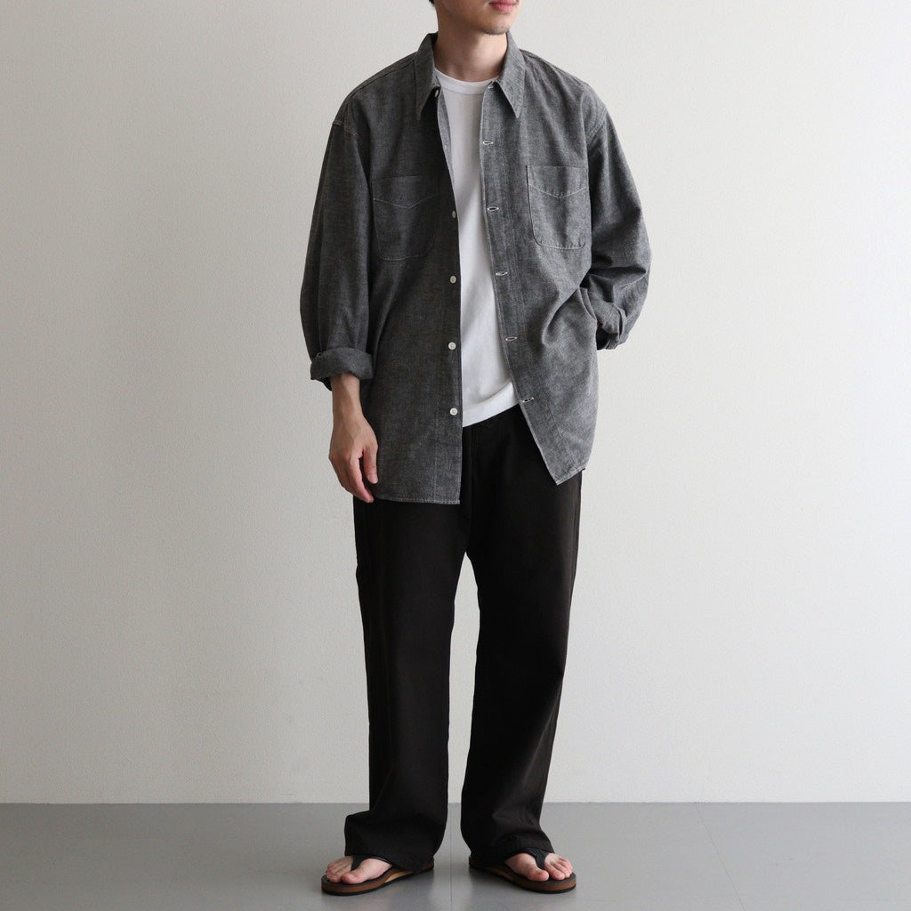 CHAMBRAY WORKADAY LS SHIRT #BLACK(FADE) [PMAT-LS05]