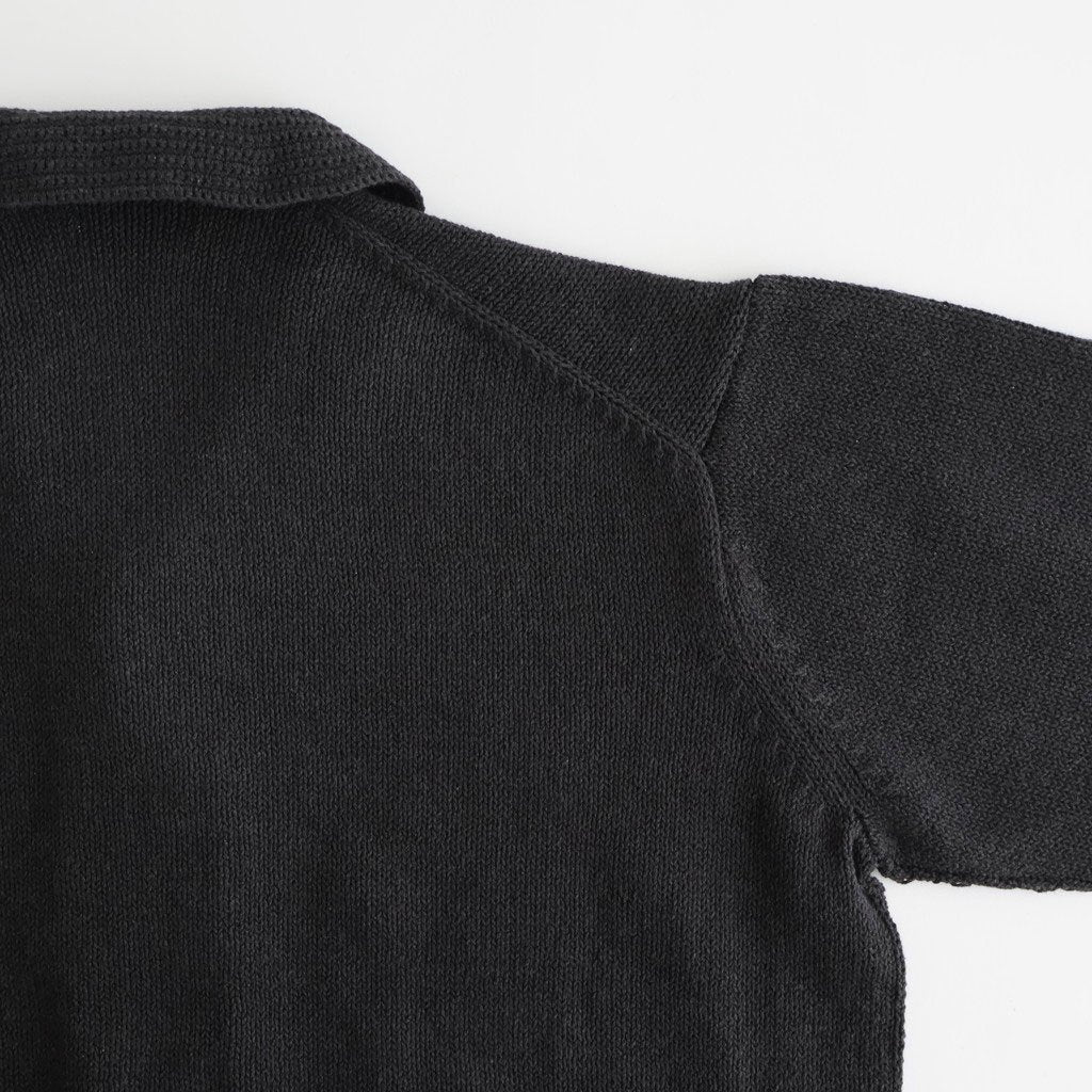 Cotton Fancy Yarn Crochet Collar Knit Jacket #Charcoal [NEP-SS2628]