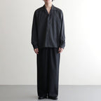 DOUBLE POCKET OPEN COLLAR SHIRT #GRAY STRIPE [M26A11SH01C]