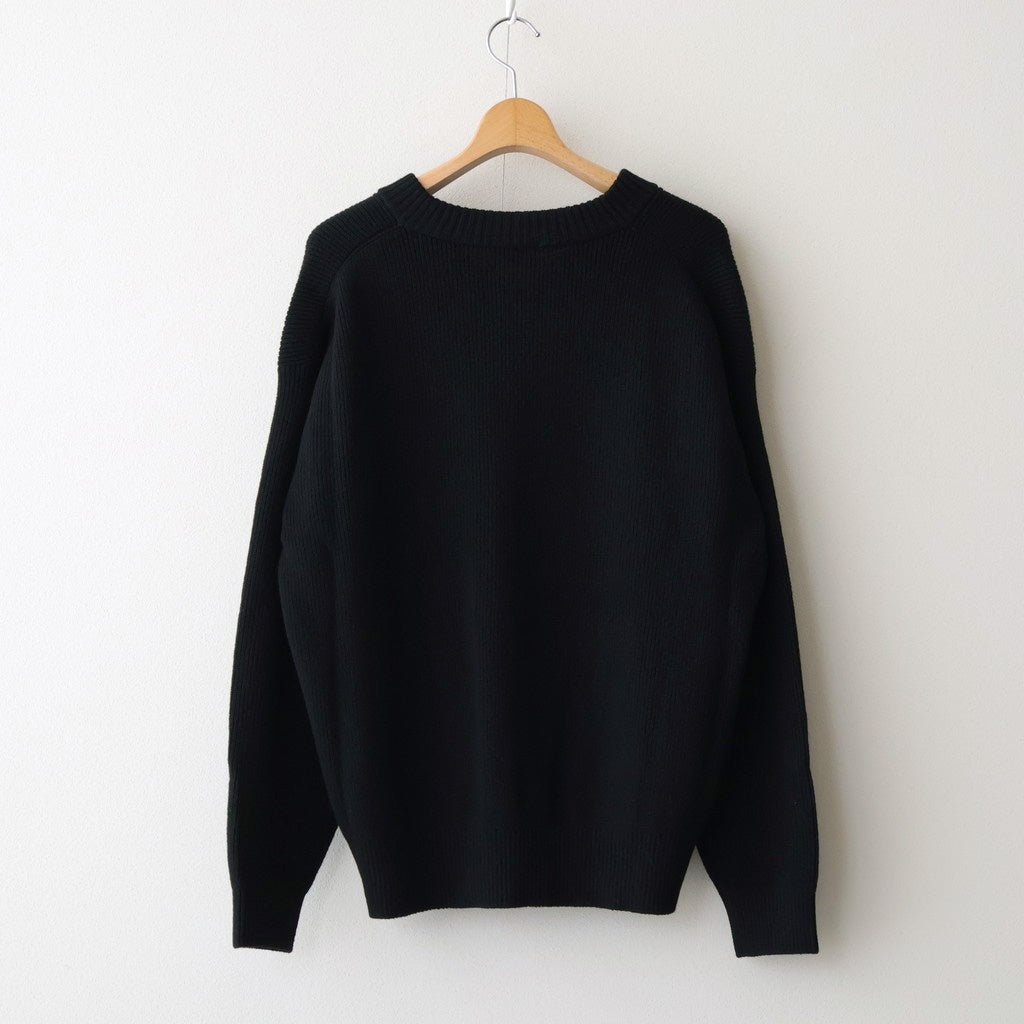 Yak Washi V-neck #Black×Black [NEP-AW2518UNI]