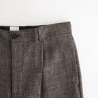WOOL LINEN 1TUCK SLACKS #MIX BLACK [26S-BIS-PT03M]