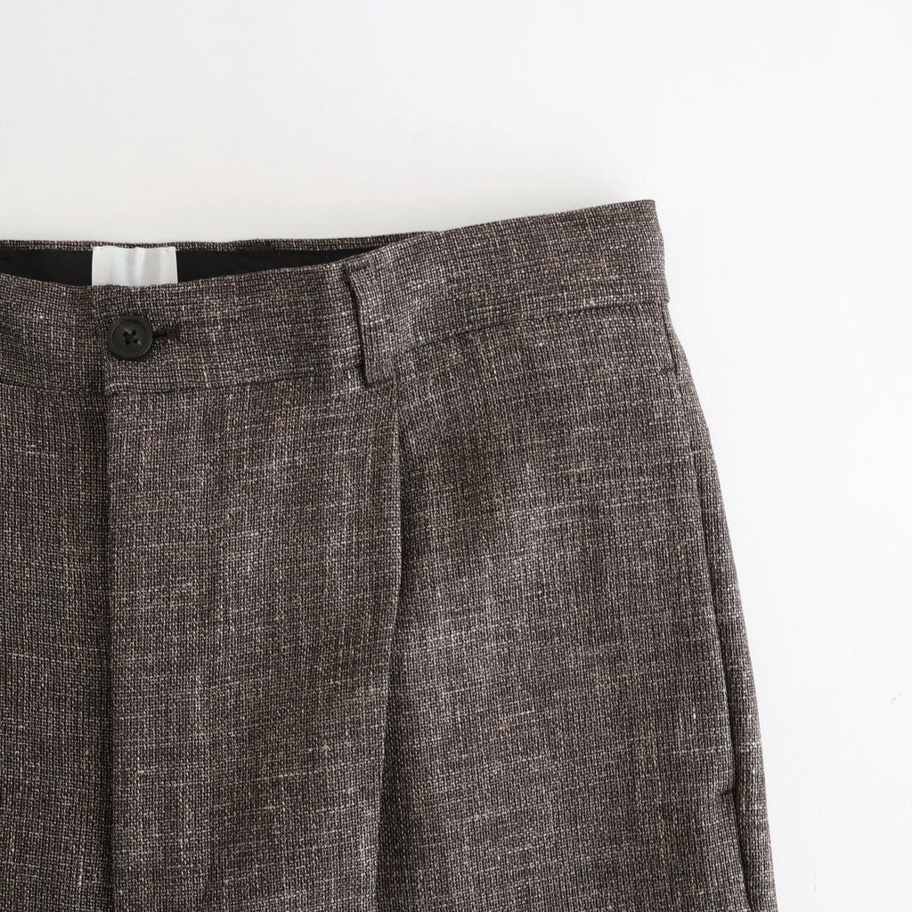 WOOL LINEN 1TUCK SLACKS #MIX BLACK [26S-BIS-PT03M]