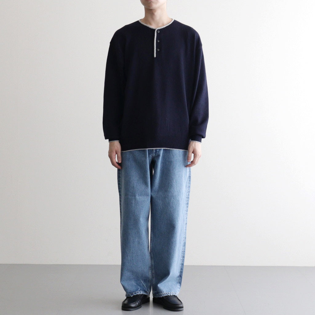 Cashmere Henleyneck - Diffusion Exclusive #Navy×Lt.Gray [NEP-AW2520B]