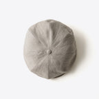 LINEN HERRINGBONE PEAKED CAP #OATMEAL [261OJ-HT02]