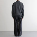 WASHED HIGH COUNT LINEN POLO #CHARCOAL [BN-26SM-022]