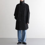 DOUBLE BREASTED HALF COAT #BLACK [SH-60-C-NUBCK-3]