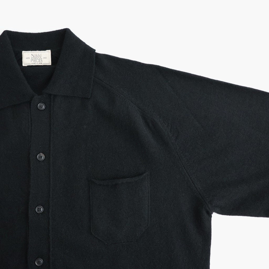 Lightweight All-yak POLO Cardigan #BLACK [NEP-AW2603]