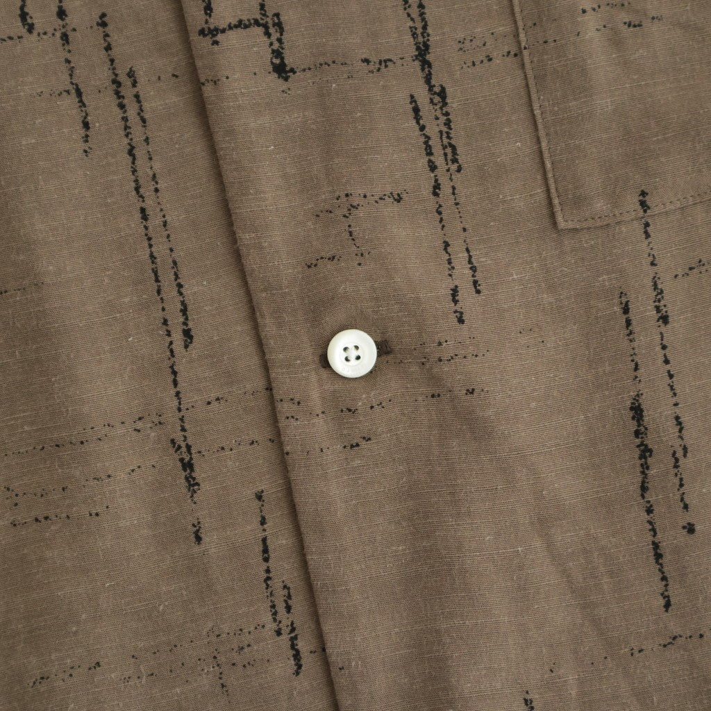 ORIGINAL PRINTED OPEN COLLAR SHIRTS (KASURI) Short-sleeve #MOCHA [261OJ-SH20]