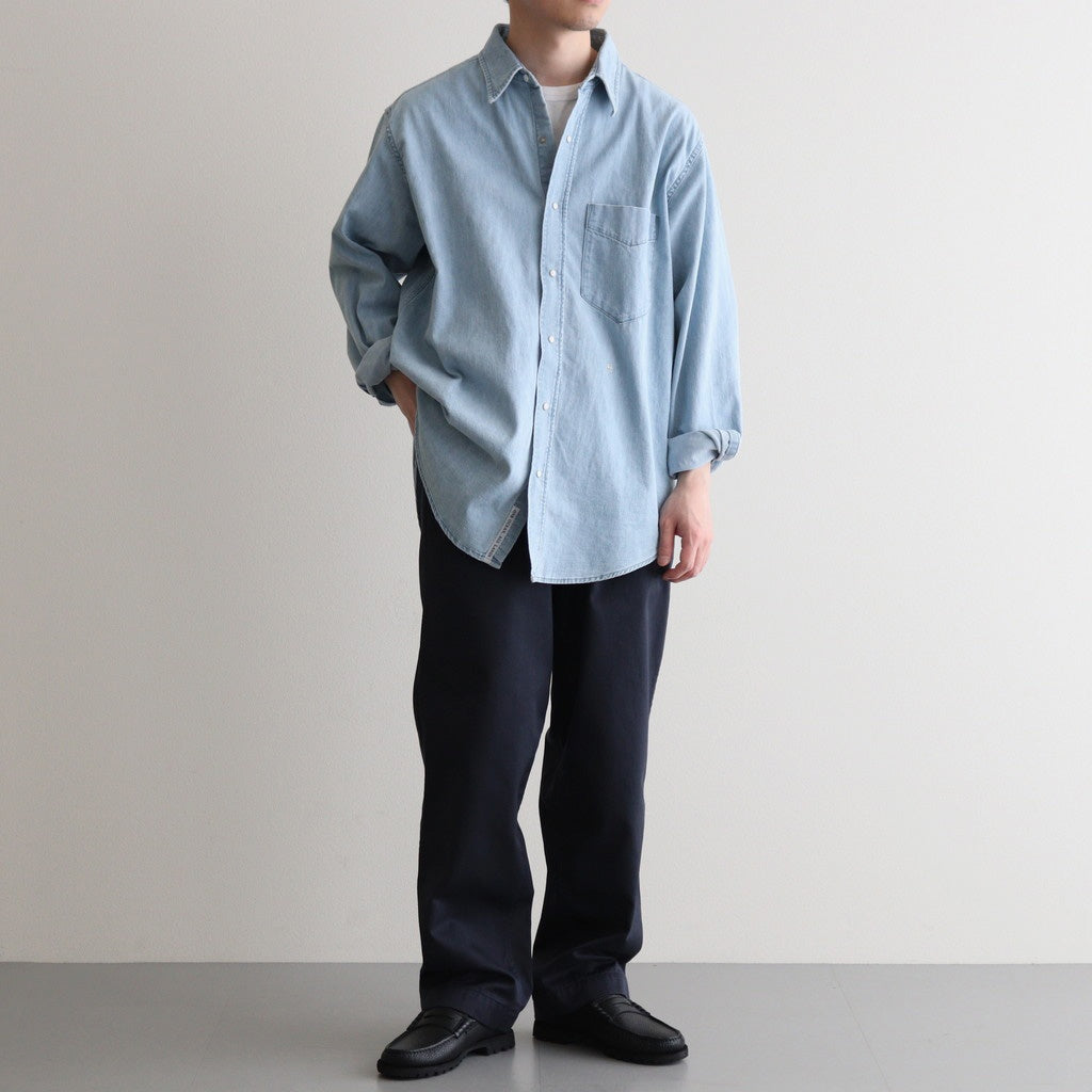 Regular Collar Light Denim Shirt #Indigo Bleach [S25SG087]