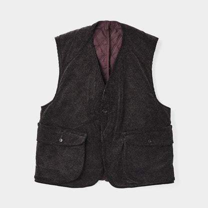 PRINTED CORDS GAME-KEEPER VEST #SMOKE BROWN [242OJ-VT03]