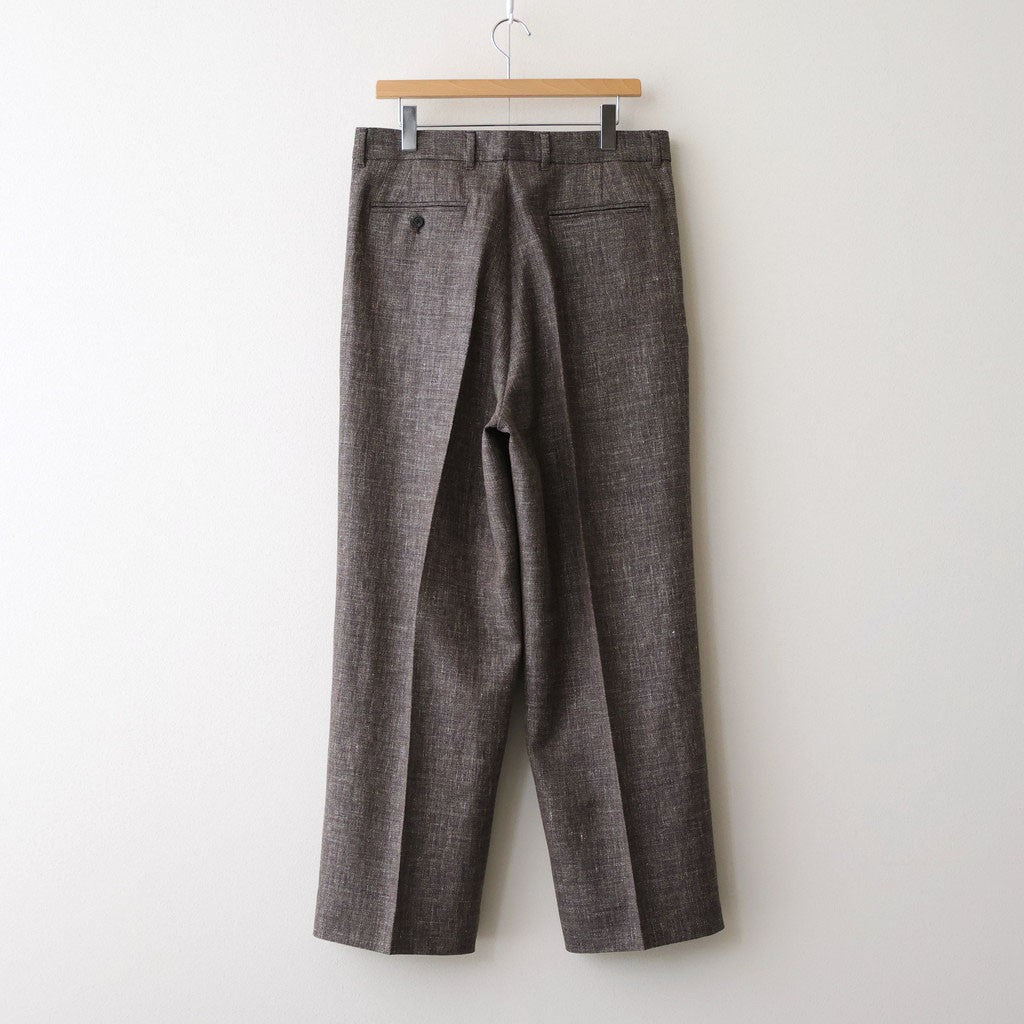 WOOL LINEN 1TUCK SLACKS #MIX BLACK [26S-BIS-PT03M]