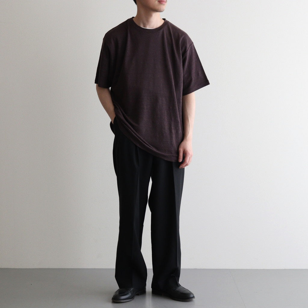 NORMANDY LINEN T-SHIRT #DARK BROWN [BN-25SM-066]