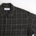 DOUBLE POCKET OPEN COLLAR L/S SHIRT #GRAY CHECK [M25C22SH02C]