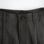 TWEED WOOL ONE TUCK TROUSERS #BROWN [BN-26FM-023]