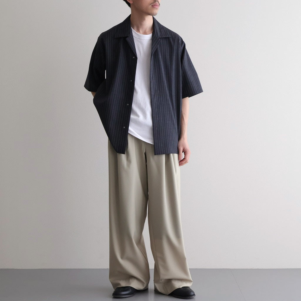 TRIPLE PLEATED WIDE TROUSERS #BEIGE [A26A15PT03C]