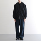 ZIP-FRONT ATHLETIC HOODIE #ONYX [252OJ-CT06]