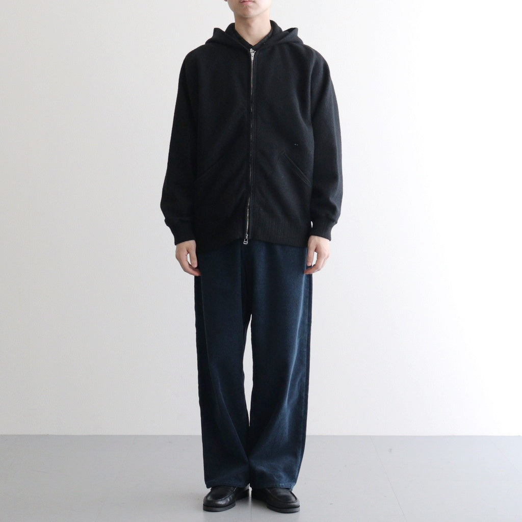 ZIP-FRONT ATHLETIC HOODIE #ONYX [252OJ-CT06]