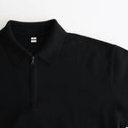 Co/Silk Nep Harf-Zip Shirt #Black [BHS25S037]