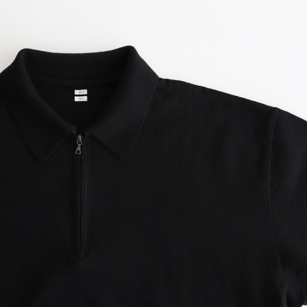 Co/Silk Nep Harf-Zip Shirt #Black [BHS25S037]