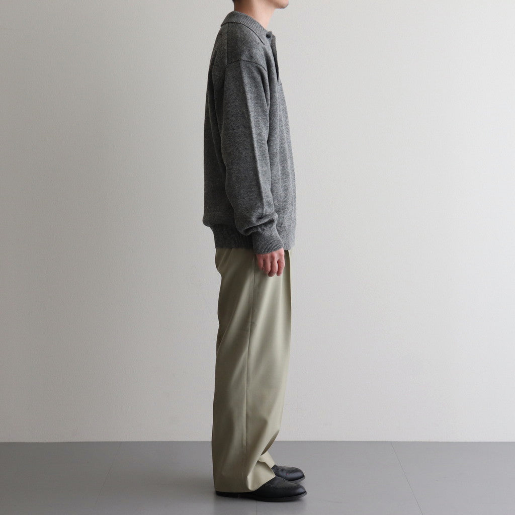 WASHED HIGH COUNT LINEN POLO #GRAY [BN-25SM-023]
