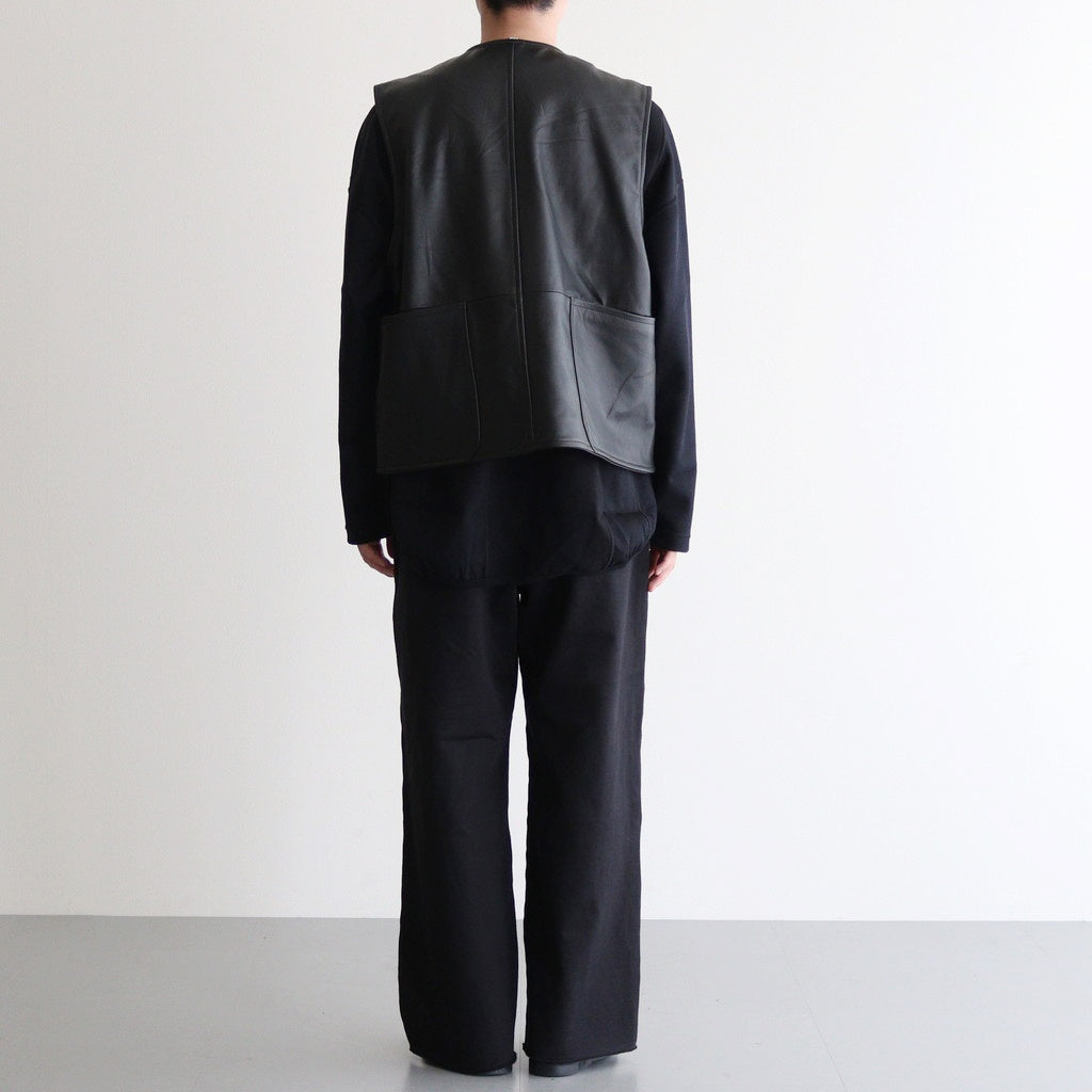 WORK VEST #BLACK [V-09-C-COW-4]