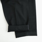 DOUBLE PLEATED SEMI EASY TROUSERS #BLACK [A26C15PT01C]