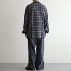 BRUSHED RAYON CHECK OPEN/C SH #021 GREY CHECK [17052 50062]