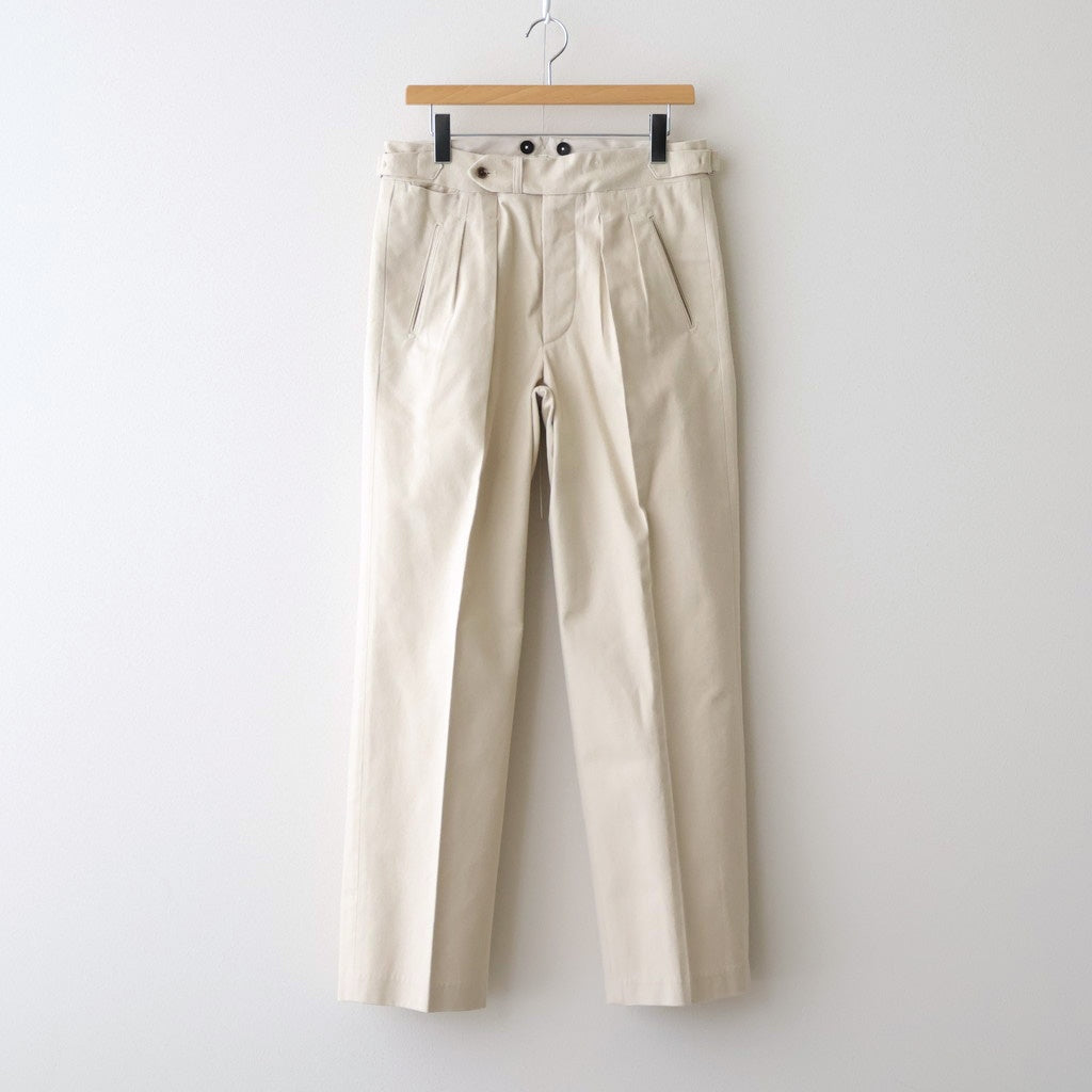 DOUBLE-PLEATED SMARTY TROUSER #BONE [252OJ-PT08]