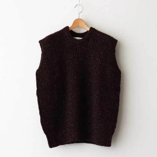 British Wool Vest Made by macalastair #Damson/Natural Black [6043-1302]