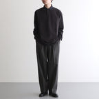 TWO BUTTON POLO L/S TEE #INK BLACK [M25A15CS01C]