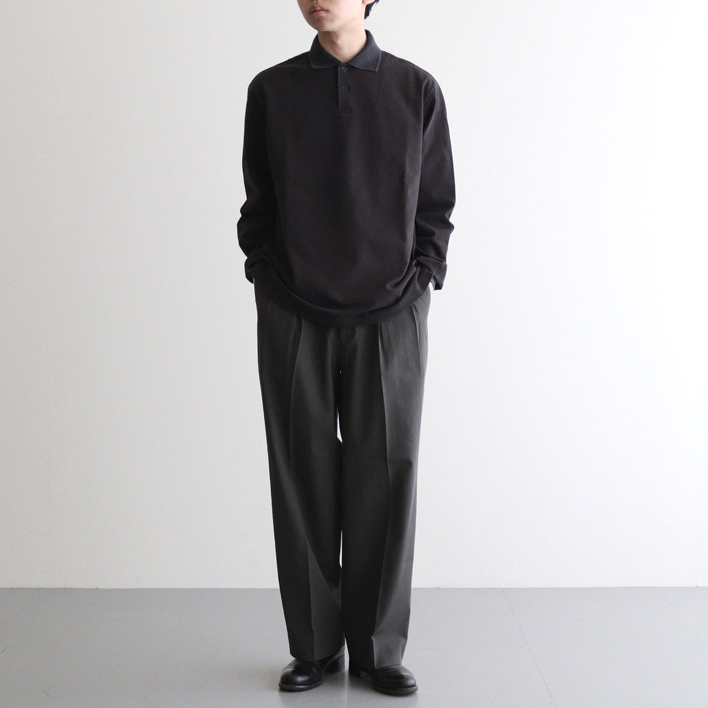 TWO BUTTON POLO L/S TEE #INK BLACK [M25A15CS01C]