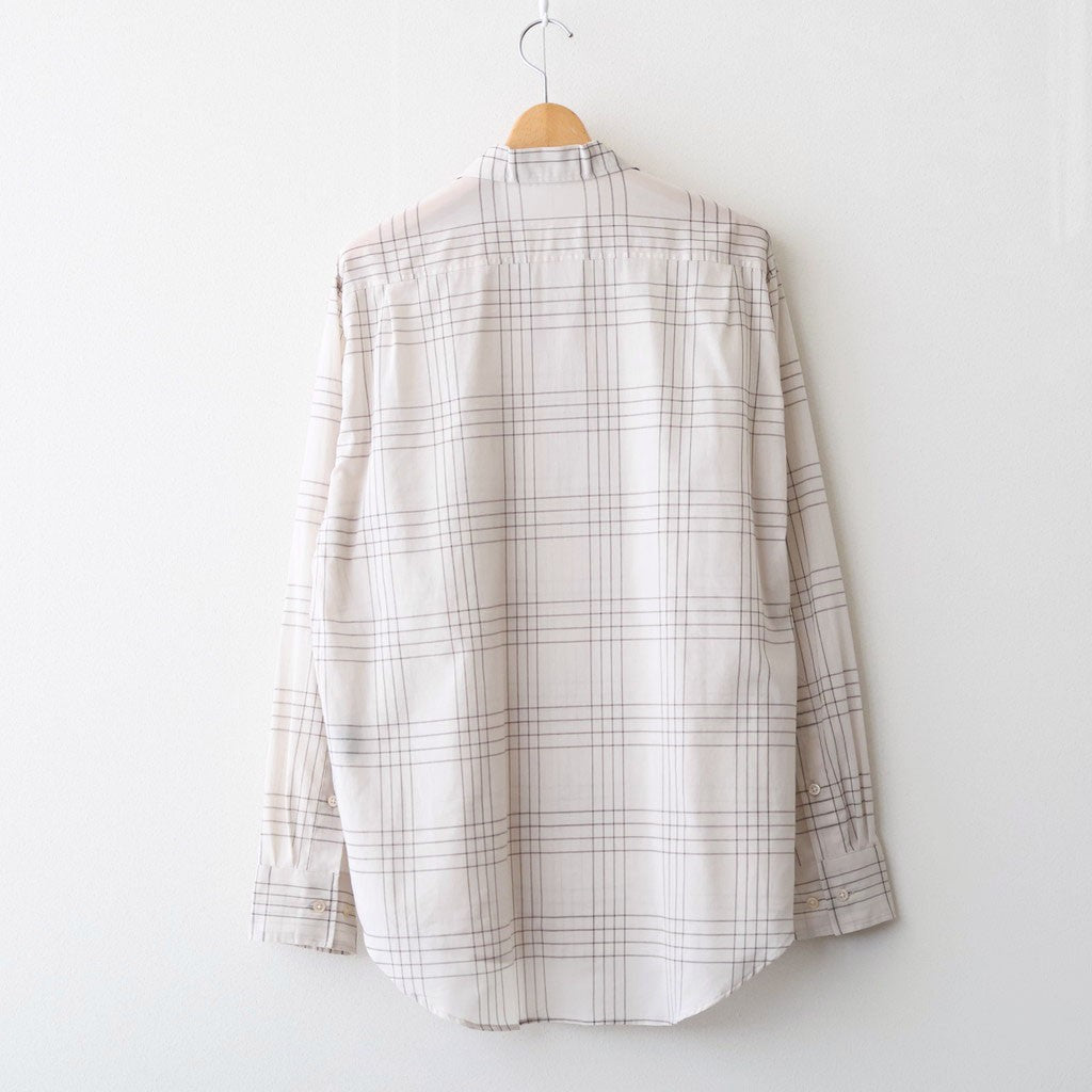 OPEN COLLAR L/S SHIRT #IVORY CHECK [M26A18SH01C]