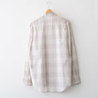 OPEN COLLAR L/S SHIRT #IVORY CHECK [M26A18SH01C]