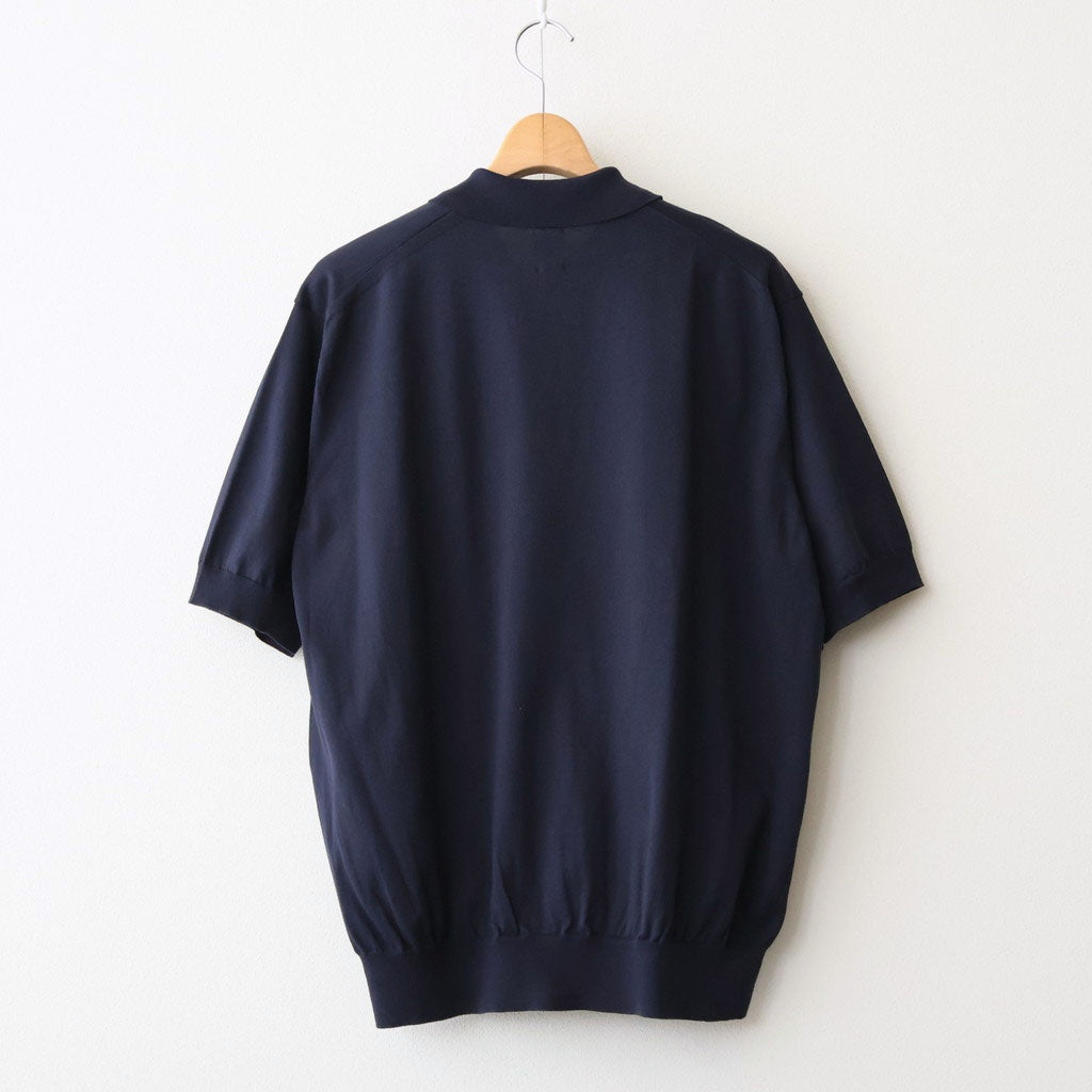 CARIBBEAN SEAISLAND COTTON POLO SHORT SLEEVE #NAVY [BN-26SM-064]