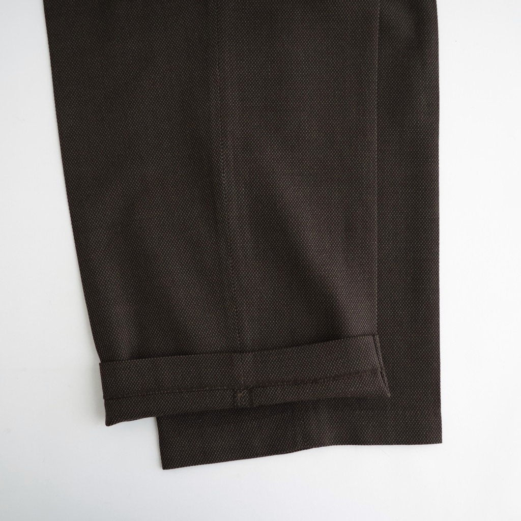 SINGLE PLEAT WIDE TROUSERS #BROWN BIRD’S-EYE [M26C10PT02C]