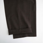 SINGLE PLEAT WIDE TROUSERS #BROWN BIRD’S-EYE [M26C10PT02C]