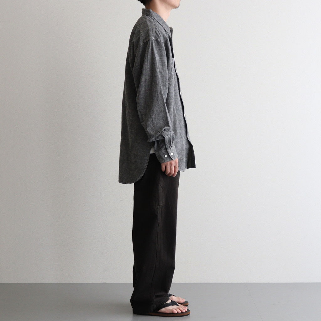 CHAMBRAY WORKADAY LS SHIRT #BLACK(FADE) [PMAT-LS05]