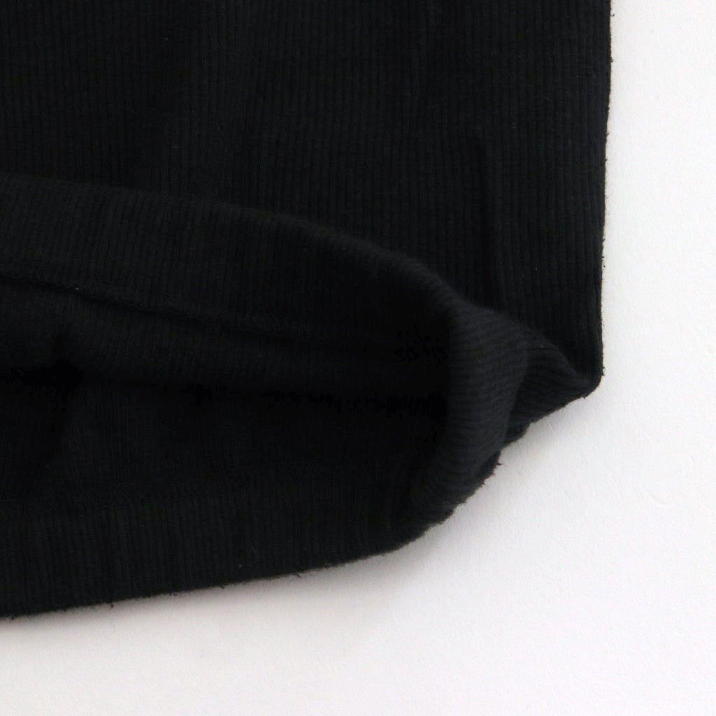 QUATER ZIP SILK NEP RIBED SHIRTS #ONYX BLACK [242OJ-CT05]